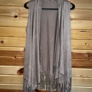 Pink Rose fringe vest